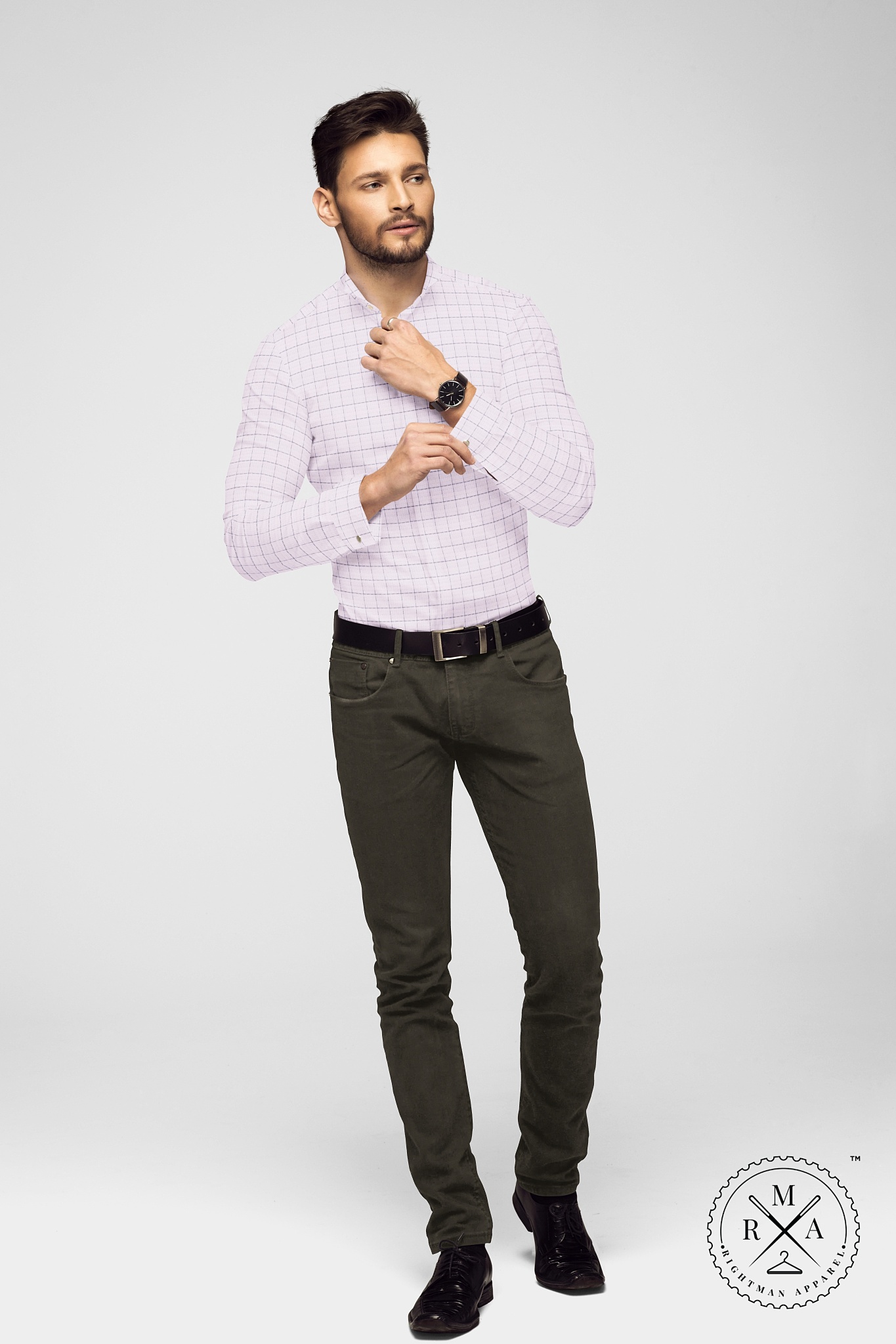 White Checks Giza Cotton Shirt SH350